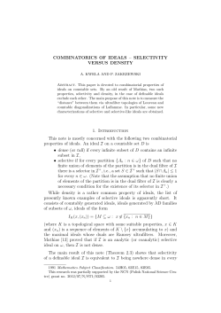 COMBINATORICS OF IDEALS &ndash; SELECTIVITY VERSUS DENSITY