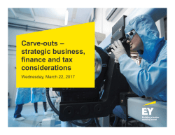 Carve-outs – strategic business, finance and tax considerations