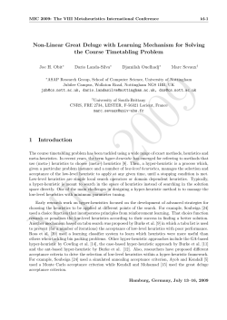 Non-Linear Great Deluge with Learning Mechanism for Solving the