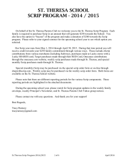 to scrip - St. Theresa Parents` Club