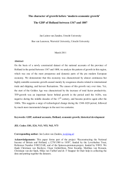The character of growth before `modern economic growth` The GDP