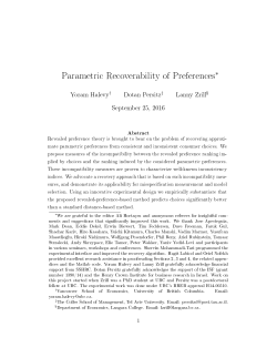 Parametric Recoverability of Preferences