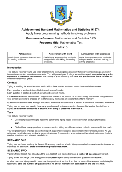Assessment task 2 - Auckland Mathematical Association