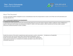Title IA Schoolwide Plan Template