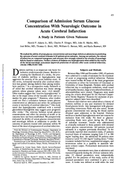 Comparison of Admission Serum Glucose