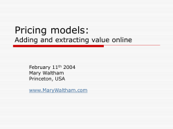 Pricing Models