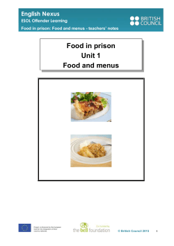 Unit 1 - Food and menus - ESOL Nexus