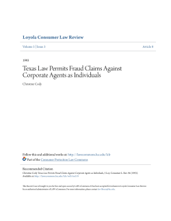 Texas Law Permits Fraud Claims Against Corporate Agents as