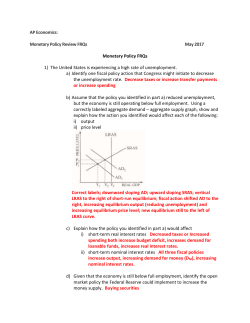 MOnetary Policy Review FRQs answers