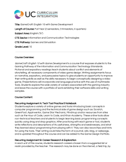 English 10 with Game Development