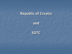 Tomislav Belovari (CRO) - Republic of Croatia and EGTC