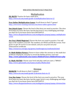 Practice MATH FACTS with these great online math games!