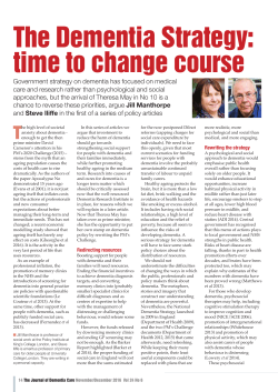 The Dementia Strategy: time to change course