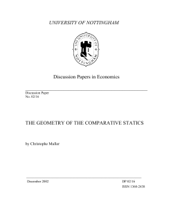 The Geometry of Comparative Statics