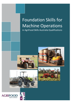 Foundation Skills for Machine Operations
