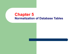 Normalization of Database Tables