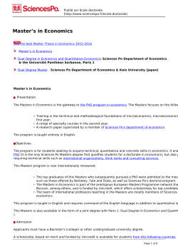 Master`s in Economics