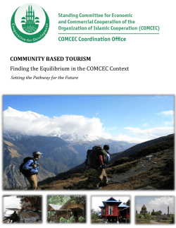 Community Based Tourism Finding the Equilibrium in the COMCEC