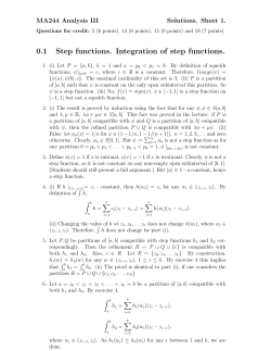 0.1 Step functions. Integration of step functions.