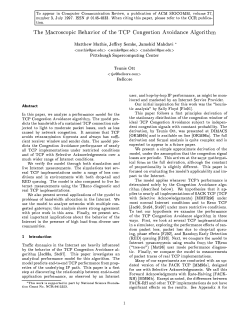 The Macroscopic Behavior of the TCP Congestion Avoidance