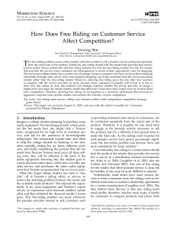 How Does Free Riding on Customer Service Affect