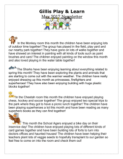 May 2017 Newsletter - Gillis Play and Learn Center