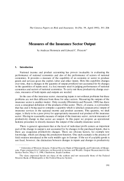 Measures of the Insurance Sector Output