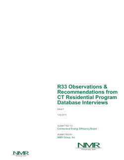CT Residential Program Database Interviews