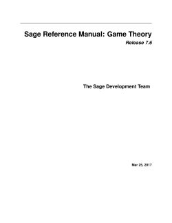 Game Theory - SageMath Documentation