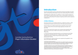 Player Information Booklet - Gaming Technologies Association