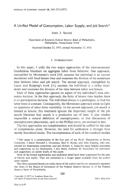 A Unified Model of Consumption, Labor Supply, and Job Search.