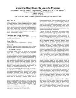 Modeling How Students Learn to Program