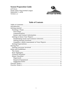 Season Preparation Guide