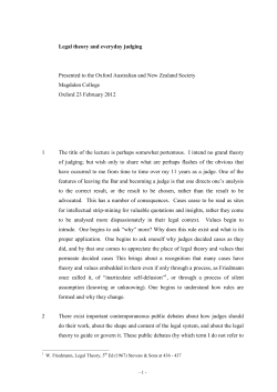 Legal theory and everyday judging Presented to the Oxford