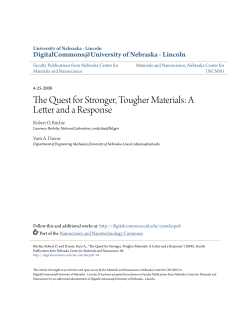 The Quest for Stronger, Tougher Materials