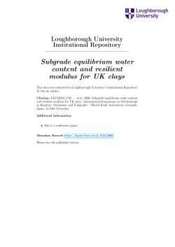 Subgrade equilibrium water content and resilient modulus for UK clays