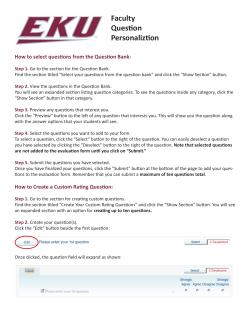 Faculty Question Personaliztion