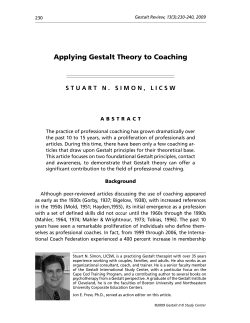 Applying Gestalt Theory to Coaching