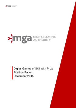 Digital Games of Skill with Prize Position Paper December 2015