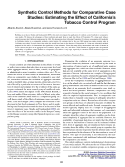 Synthetic Control Methods for Comparative Case Studies