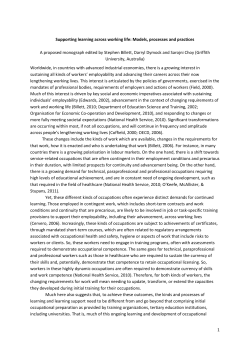 1 Supporting learning across working life: Models
