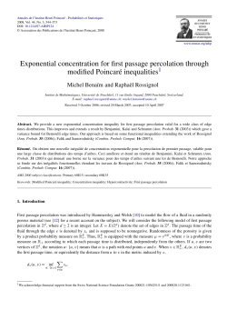 Exponential concentration for first passage percolation through