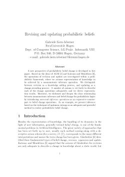 Revising and updating probabilistic beliefs 1