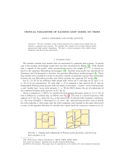 CRITICAL PARAMETER OF RANDOM LOOP