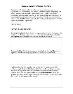 Optional Essay Outline (fill in)