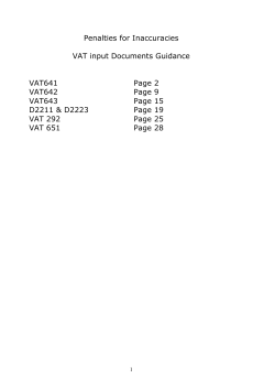 Updating the penalty assessment to the VAT Mainframe: VAT 292