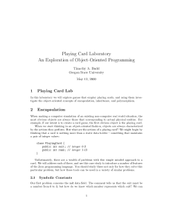 1 Playing Card Lab 2 Encapsulation