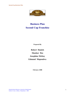 Business Plan Second Cup Franchise