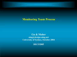 Monitoring team process - Sydney School of Architecture, Design