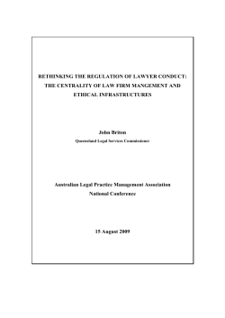 Rethinking the regulation of lawyer conduct